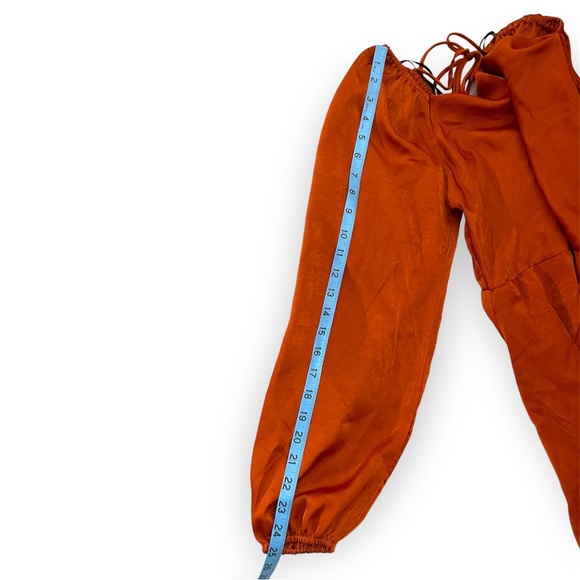 NWT Forever 21 Orange Rusty Red long sleeve Dress Size Small - Picture 5 of 8